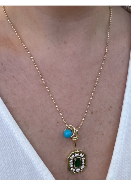 Serenay Kolye Mavi Boncuklu