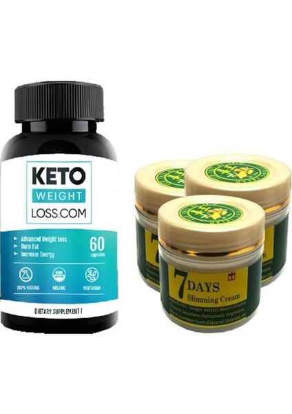 Hintohu Slimming Cream Ginger Miracle 100 ml Vücut Bakım Kremi Zencefil 3 Adet +Keto Weight Loss 60 1 Adet