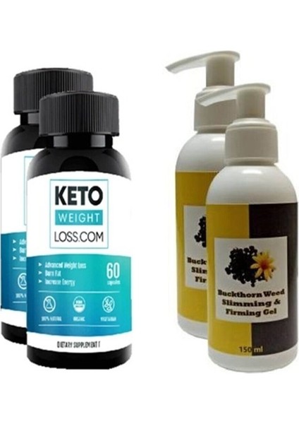 Keto Hintohu Buckthorn Weed Slimming&firming 150ML Çehretohumu , Jel 2+2 Keto 60 Kapsül