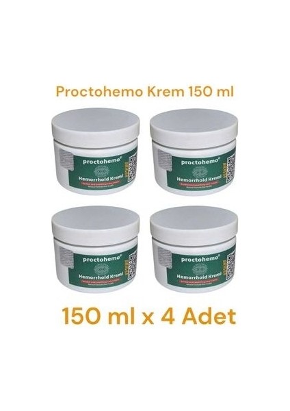 Proctohemo Krem 150 ml - Hemorrhoid Cream x 4 Ad.