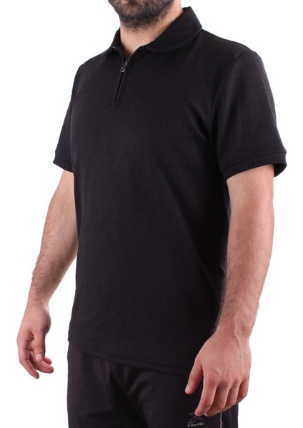 Twister 2290 Siyah Günlük Kısa Kol Normal Kesim Pamuklu Fermuarlı Polo Yaka Erkek Tişört modelleri