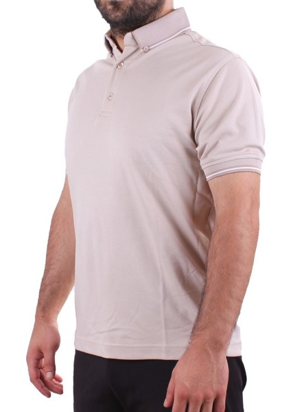 Twister 2305 Bej Günlük Kısa Kol Normal Kesim Pamuklu Polo Yaka Erkek Tişört modelleri