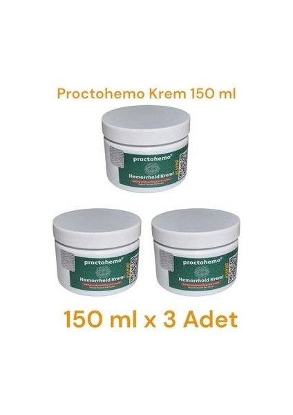 Proctohemo Krem 150 ml - Hemorrhoid Cream x 3 Adet