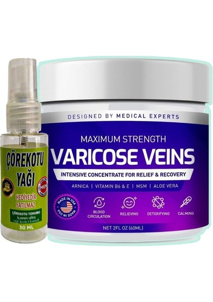 Pharmapulse Varicose Veins Purple Bakım Kremi 100 ml + Çörek Otu Yağı 30 ml
