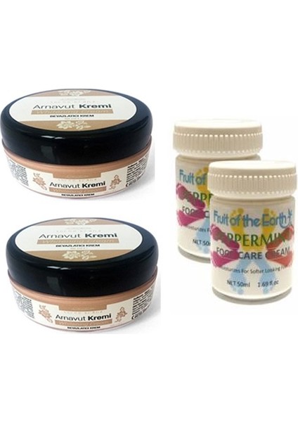 50ML Arnavut Aklık Kremi 2 Adet+Foot Care Cream Cooling Peppermint 50 ml Ayak Bakım Kremi Nane Ferahlığıvekokusu 2 Adet