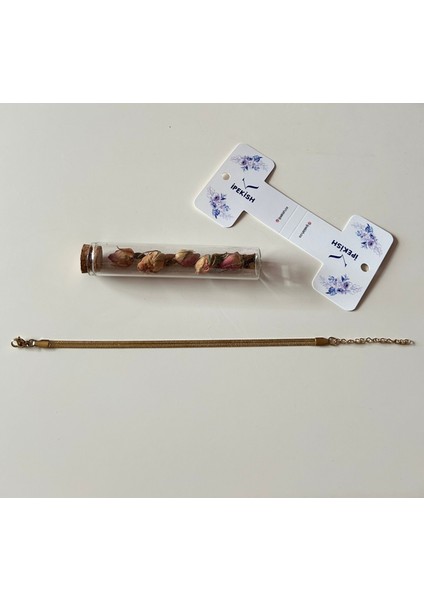 Ayarlanabilir Gold Renk Italyan Zincir Paslanmaz Çelik Unisex Bileklik