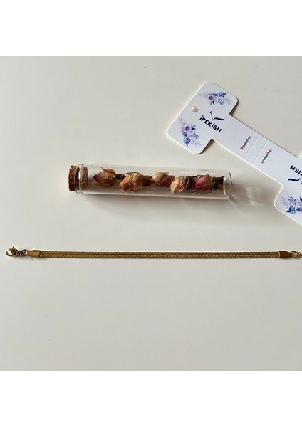 Ayarlanabilir Gold Renk Italyan Zincir Paslanmaz Çelik Unisex Bileklik modelleri