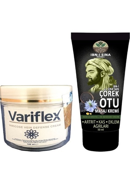 100 ml Bacak İbn-i Sina Çörek Otu Kremi 50 ml Sırt Bel Kas Diz Teskin Edici Masaj Kremi