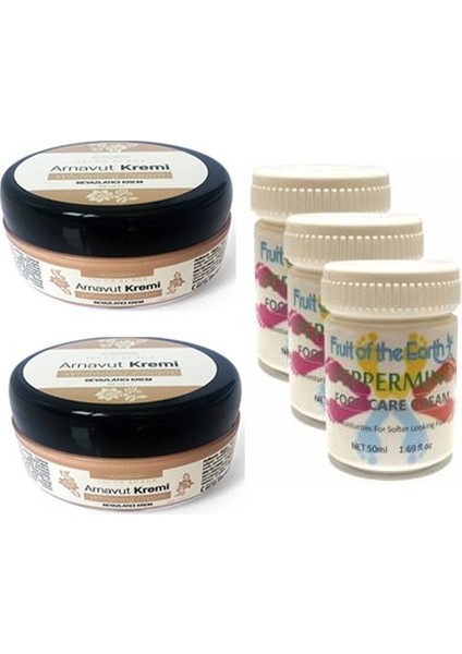 50ML Arnavut Aklık Kremi 2 Adet +Foot Care Cream Cooling Peppermint 50 ml Ayak Bakım Kremi Nane Ferahlığıvekokusu 3 Adet