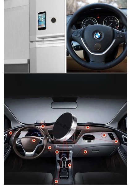 Tüm Modellerle Uyumlu Manyetik Araç Içi Telefon Tutucu Çok Amaçlı Güçlü Mıknatıs Tutucu