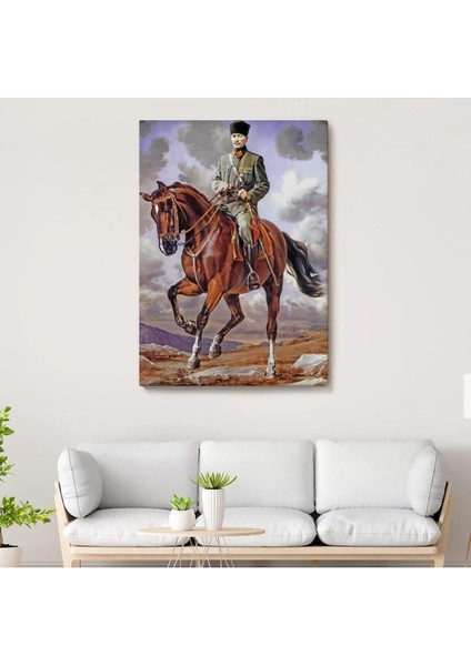 At Üstündeki Mustafa Kemal Atatürk Duvar TABLOSU-6462 fiyatları