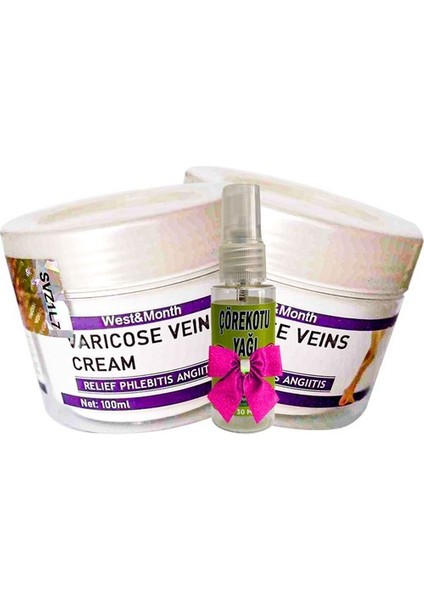 Varicose Veins Krem 2AD West&month Waris Krem 100 ml Bacak Bakımı + Yanında Heidye 30 ml Çörek Otu Agri Yağı HAZN:027