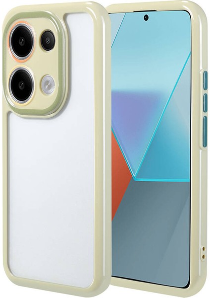Xiaomi Redmi Note 13 Pro 4g Kılıf Kamera Korumalı Renkli Kenar ve Çerçeve Tasarımlı Iktk Vitamin Kapak-Yeşil