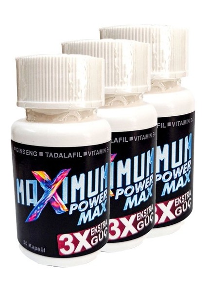 Max POINT:035 3 lü Paket 3 Etki Birden / 3 Tane Yetişkin Erkekler İçin 30 Lu Caps