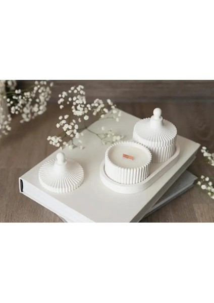 Dekoratif Tabak & Mum Set