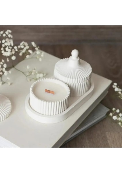 Dekoratif Tabak & Mum Set