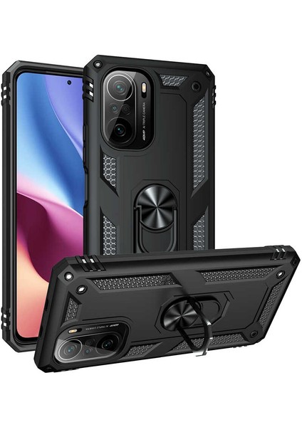 Xiaomi Redmi K40 Kılıf Iktk Vega Kapak-Siyah