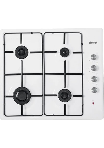 Simfer 3010N Beyaz 4 Gözü Gazlı Set Üstü Metal Ocak