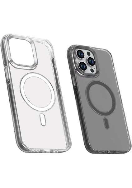 Apple iPhone 15 Pro Max Kılıf Iktk Wireless Şarj Özellikli Şeffaf Efsane Kapak-Renksiz