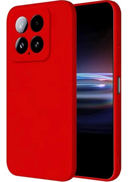 Xiaomi Mi 14T Pro Kılıf Nano Içi Kadife Silikon - Kırmızı Mrayd