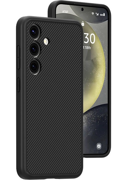 Galaxy S24 Kılıf Magsafe Şarj Özellikli Karbon Fiber Görünümlü Iktk T-Karbon Kapak-Siyah
