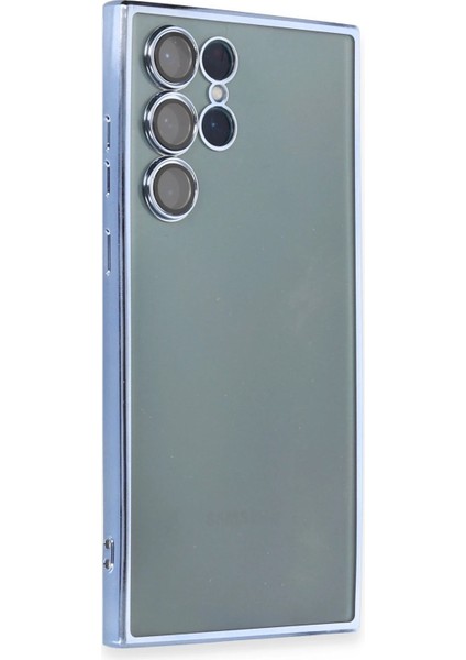 Samsung Galaxy S22 Ultra Kılıf Razer Lensli Silikon - Açık Mavi Mrayd