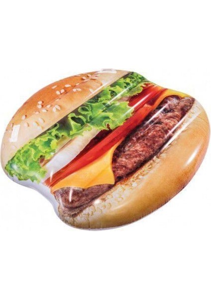Hamburger Şekilli Dev Şişme Ada Yatak – 145X142 cm Renkli Havuz Keyfi Için Eğlenceli Tasarım fiyatları