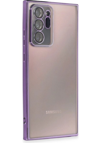Samsung Galaxy Note 20 Ultra Kılıf Razer Lensli Silikon - Mor Mrayd