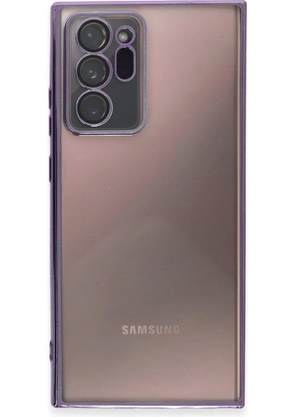 Samsung Galaxy Note 20 Ultra Kılıf Razer Lensli Silikon - Mor Mrayd