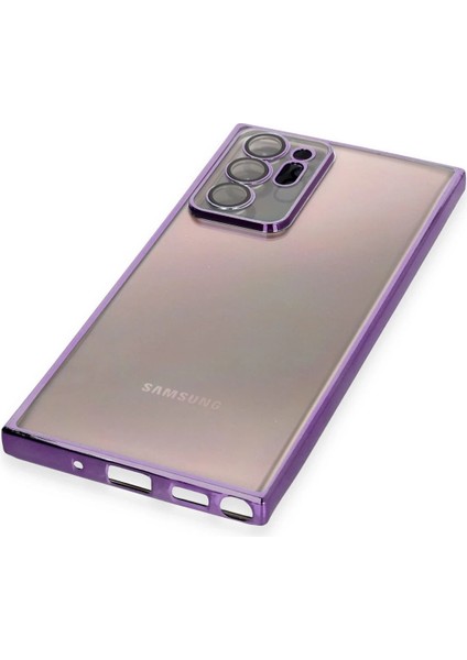 Samsung Galaxy Note 20 Ultra Kılıf Razer Lensli Silikon - Mor Mrayd