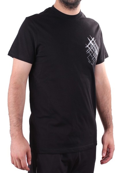 2319 Siyah Günlük Pamuklu Bisiklet Yaka Erkek Tişört