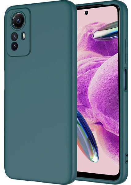 Xiaomi Redmi Note 12S Kılıf Iktk Mara Laaakan Kapak-Koyu Yeşil