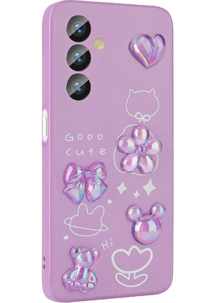 Galaxy A23 4g Kılıf Kabartma Figürlü Parlak Iktk Toys Silikon Kapak-Pembe modelleri