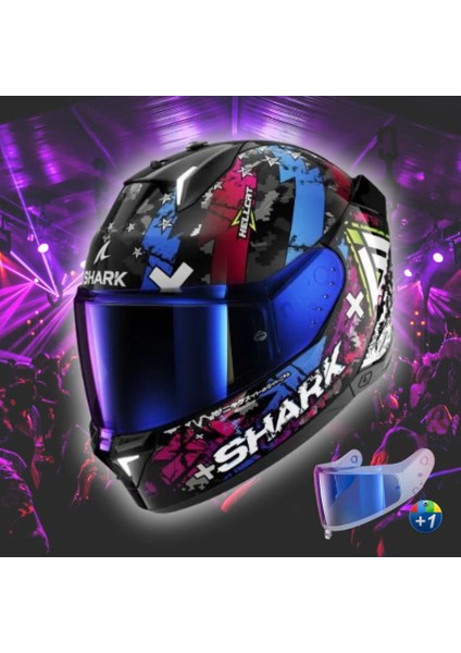 Skwal I3 Hellcat Kapalı Kask - Mavi