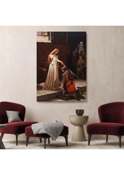 The Accolade - Edmund Blair Leighton Şövalyenin Kraliçeye Sadakat TABLOSU-6364 fiyatları