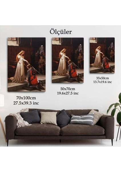 The Accolade - Edmund Blair Leighton Şövalyenin Kraliçeye Sadakat TABLOSU-6364 indirimleri