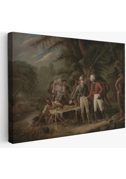 General Francis Marion Bir Ingiliz Subayı Yemeğini Paylaşmaya Davet Eden TABLOSU-6547