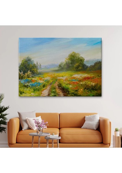 Çiçek Tarlası Yağlıboya Görünümlü Duvar TABLOSU-1203 fiyatları