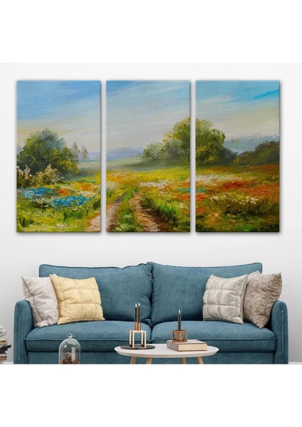 Çiçek Tarlası Yağlıboya Görünümlü Duvar TABLOSU-1203 modelleri