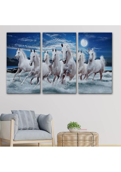 Sahildeki Koşan Beyaz Atlar TABLOSU-6580 modelleri