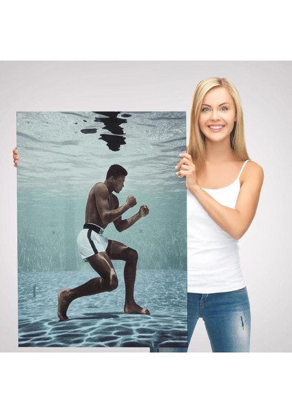 Su Altında Antreman Yapan Boksor Muhammet Ali Duvar TABLOSU-6234 modelleri