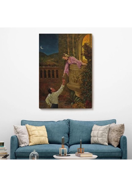 Sevgilisine Çiçek Veren Kadın Duvar TABLOSU-6241 fiyatları