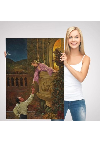 Sevgilisine Çiçek Veren Kadın Duvar TABLOSU-6241 modelleri