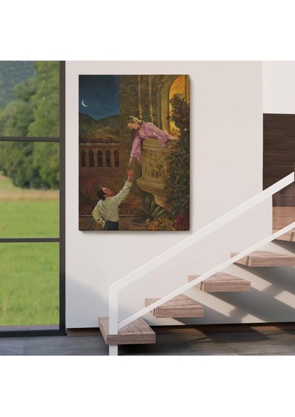 Sevgilisine Çiçek Veren Kadın Duvar TABLOSU-6241 fırsatları