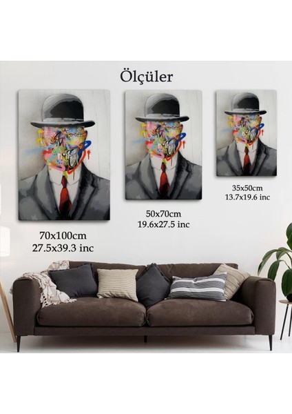 Rene Magritte Ünlü Resim “insanın Oğlu” Graffiti Pop Art TABLOSU-6316 indirimleri