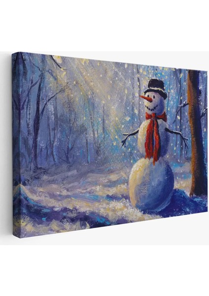 Ormanında Güneş Işınlarıyla Aydınlatılan Kardanadam TABLOSU-1239