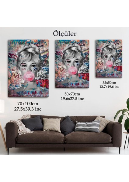 Brigitte Bardot Graffiti Pop Art Duvar TABLOSU-6469 indirimleri