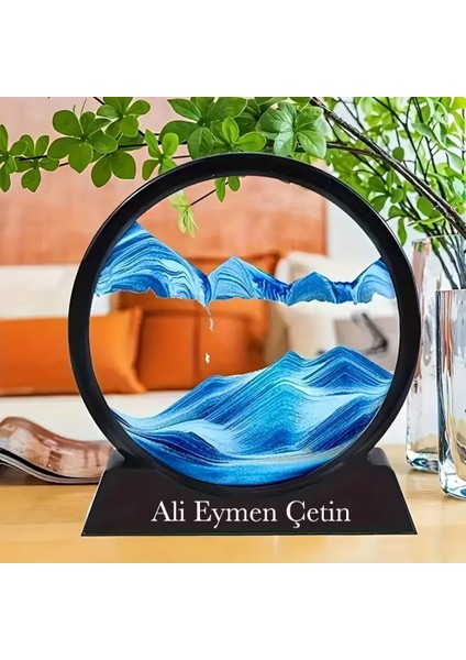 Isme Özel Mavi Derin Deniz Kum Manzarası 3D Hızlı Kum Sanatı