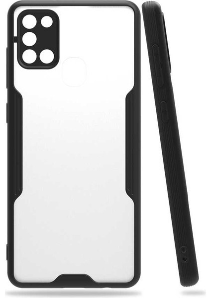 Galaxy A21S Kılıf Hzrv Parfe Kapak-Siyah