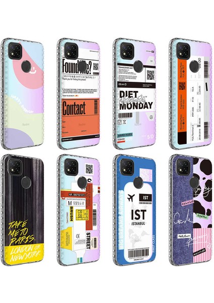 Xiaomi Redmi 9c Kılıf Airbag Kenarlı Renkli Desenli Silikon Hzrv Elegans Kapak-No5 fiyatları